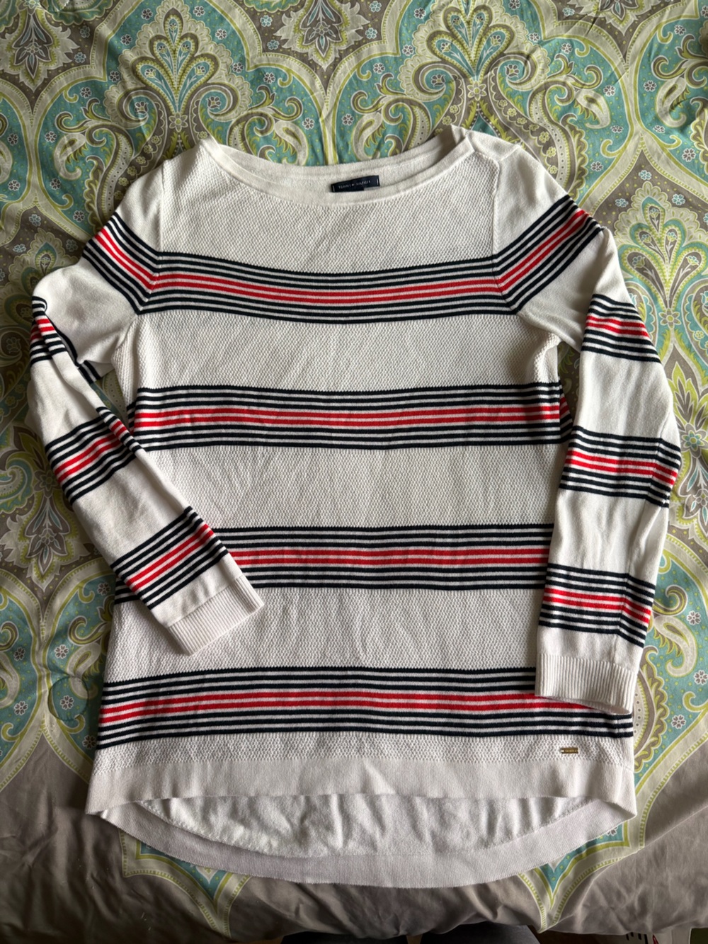 Tommy Hilfiger Cream Sweater Top Small